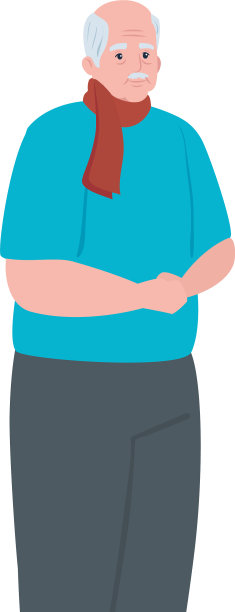 可爱的老人祖父在白色的背景图片下载