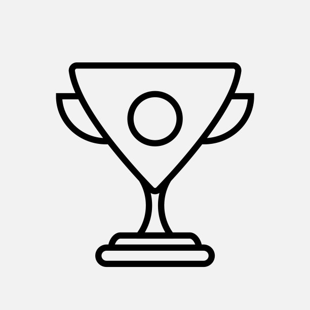 奖杯杯线图标孤立的白色背景图片下载