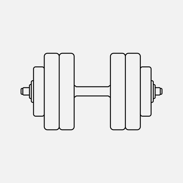 哑铃图标上的白色背景图片下载