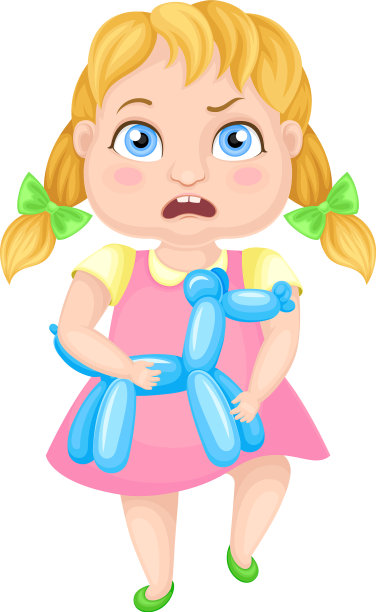 女孩角色拿着气球做的狗图片下载