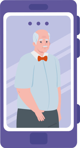 智能手机视频在会议视频中呼叫老人图片下载