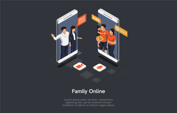 家庭视频会议理念幸福家庭图片下载