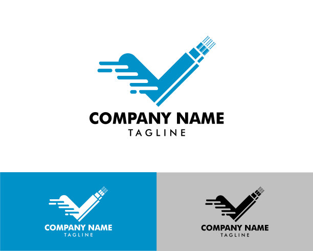 光纤与检查标记标志模板图片下载