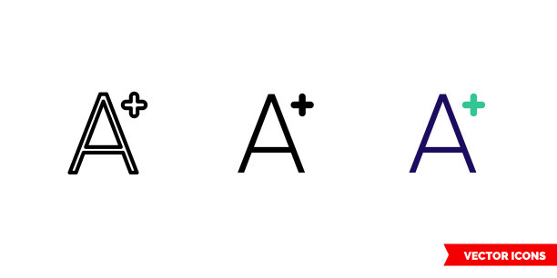 增加字体图标3种类型孤立图片下载