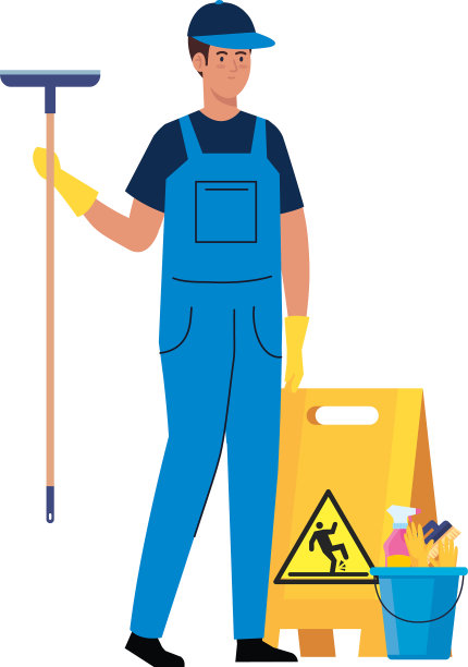 工人清洁服务和清洁工具图片下载