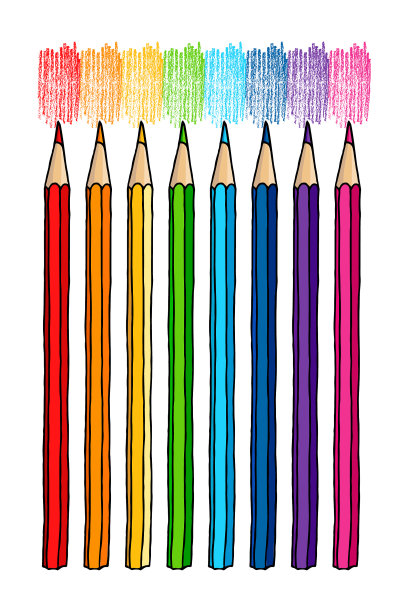 有线条的彩色铅笔图片下载