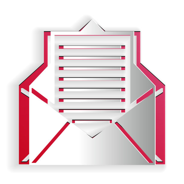 剪纸邮件和电子邮件图标孤立在白色图片下载