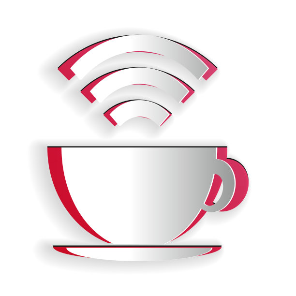 剪纸杯咖啡厅设有免费wifi区图片下载