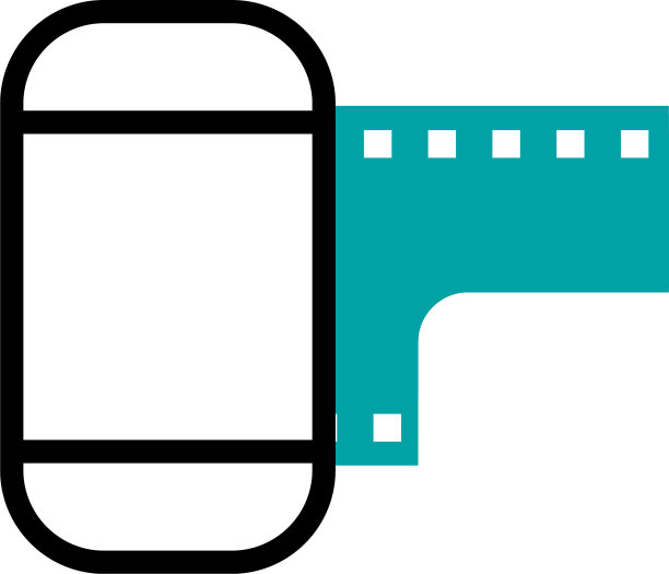 相机滚动图标半线半色风格图片下载