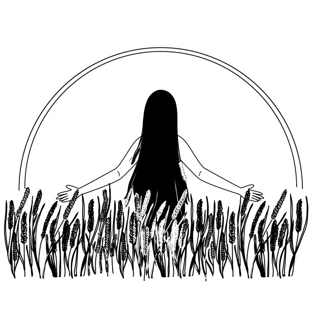 年轻女子麦田图片下载