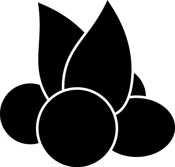 蓝莓水果图标剪影风格图片下载