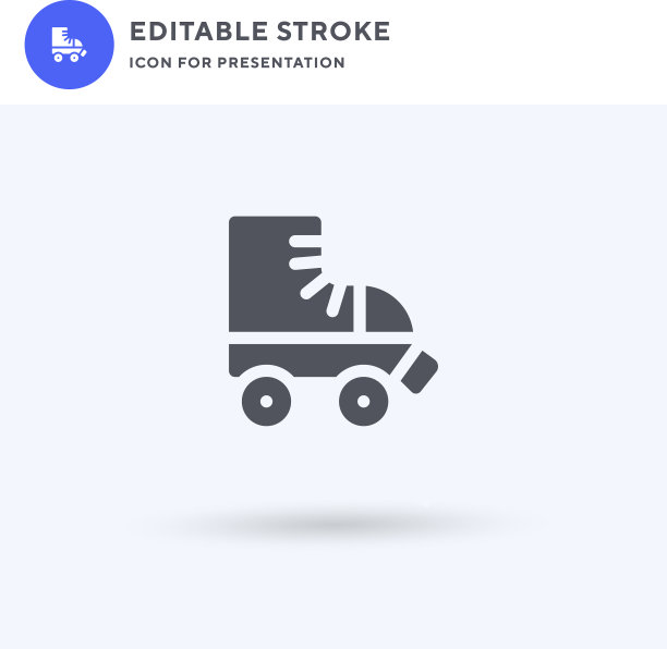 轮滑图标填充平面标志固体图片下载