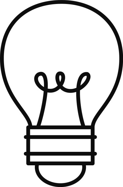 线条风格灯泡图标设计图片下载