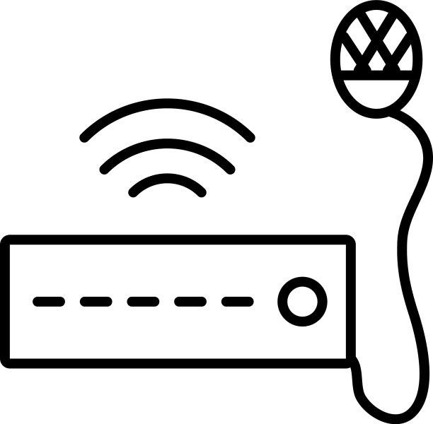扬声器带有信号和麦克风线条样式图标图片下载