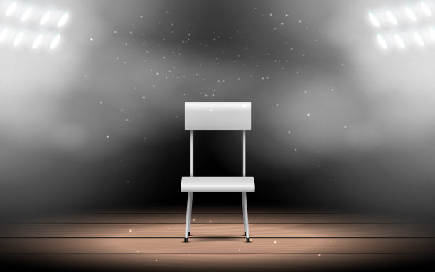 舞台上有聚光灯的白色椅子图片下载