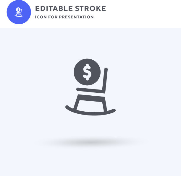 养老金图标填充平面标志实心图片下载