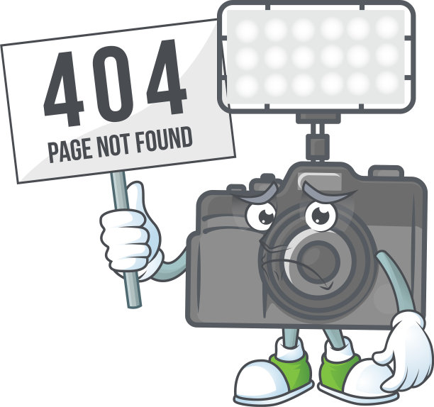 没精打采的照片相机与灯光吉祥物图片下载