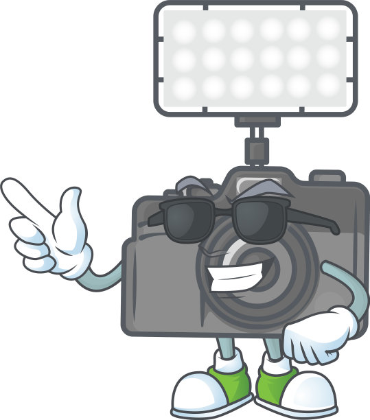 超级酷的相机灯光吉祥物图片下载