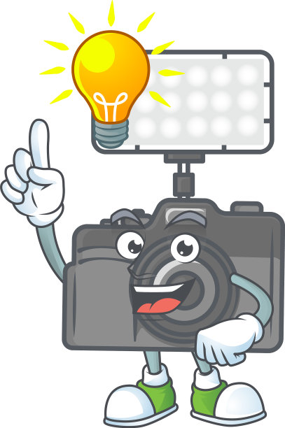 智能相机与照明卡通图片下载