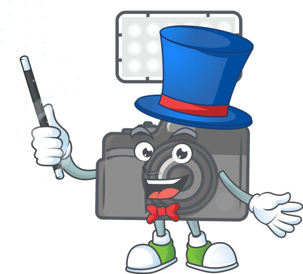 一款带有灯光的人物照片相机图片下载