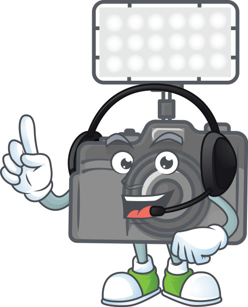 甜蜜的照片相机与灯光卡通图片下载