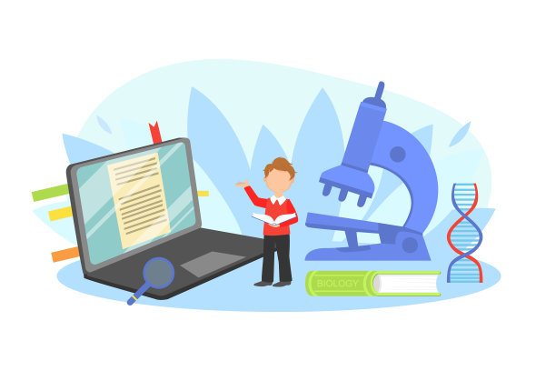 带着大量学习用品和科学知识学习的孩子图片下载