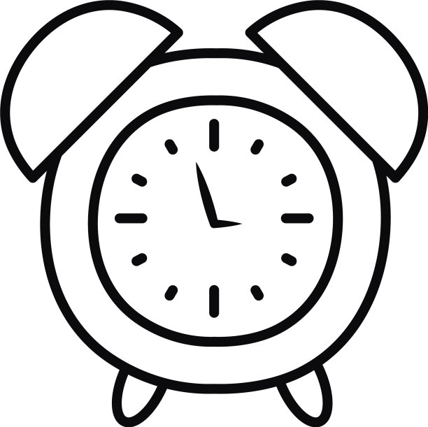 闹钟图标线条样式图片下载