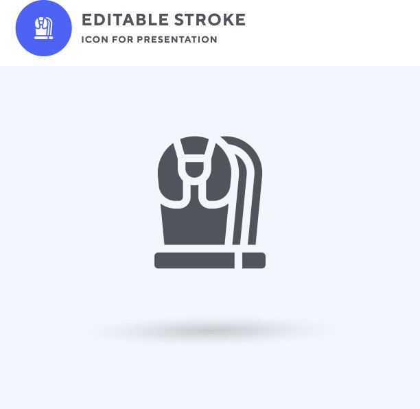 石棺上的图标填充了平坦的实心标志图片下载