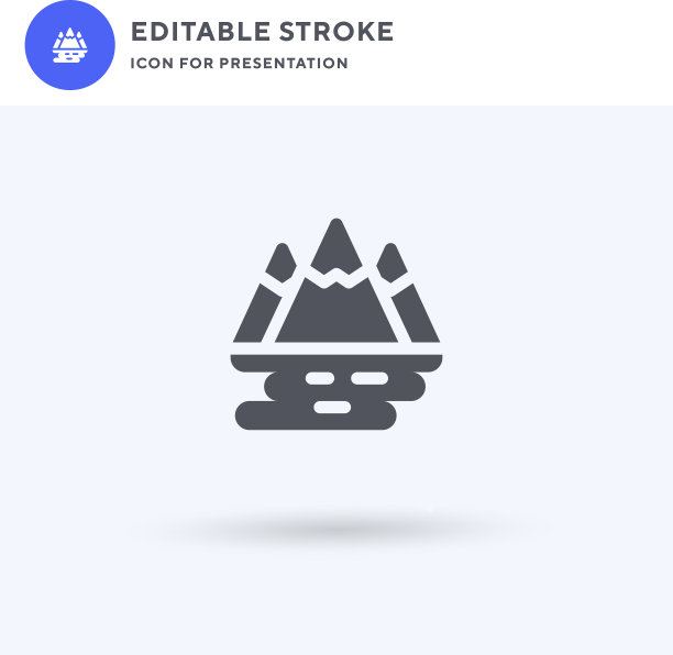 国家公园的图标充满了平坦的固体标志图片下载