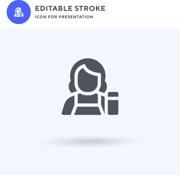 女人图标填充平面标志固体图片下载