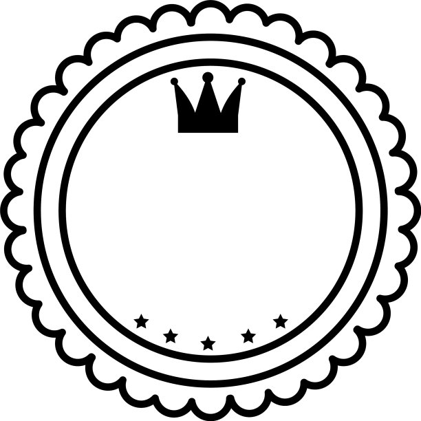 圆贴纸与装饰皇冠图标线图片下载