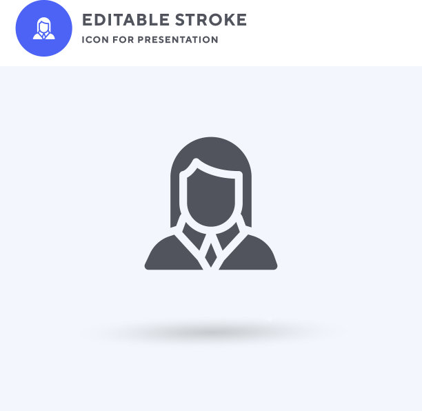 女人图标填充平面标志固体图片下载