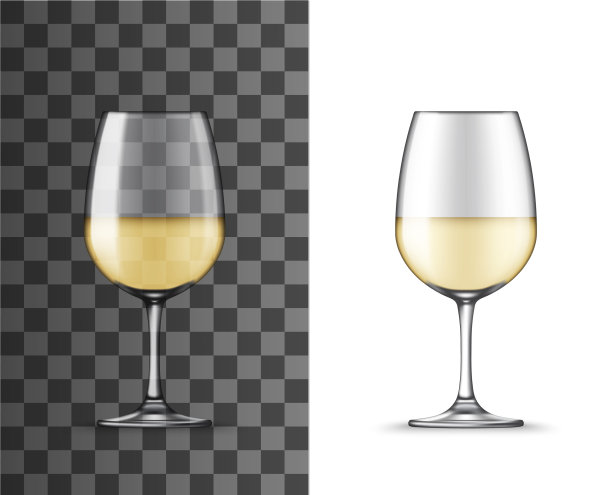 白葡萄酒杯现实孤立模型图片下载