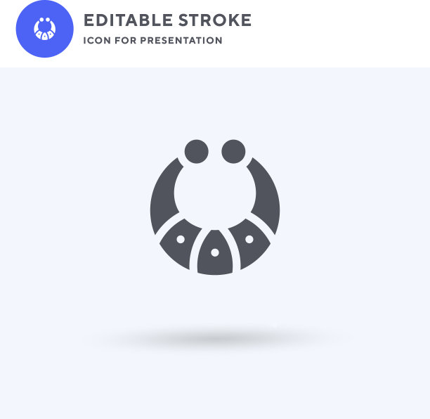 项链图标填充平面标志实心图片下载