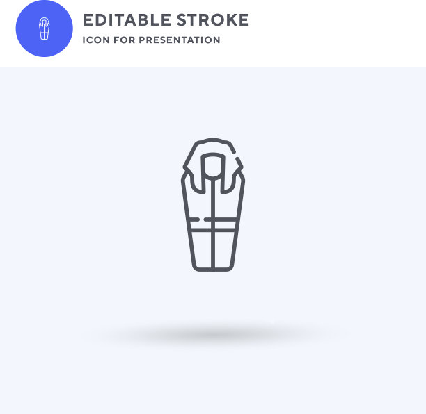 石棺上的图标填充了平坦的实心标志图片下载