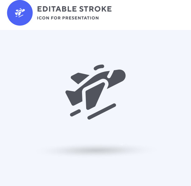 飞行图标填充了平坦的固体标志图片下载