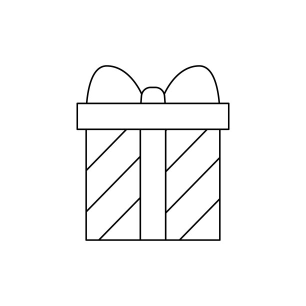 带有丝带图标的条纹礼盒图片下载