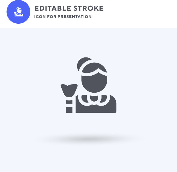 女佣图标填充平面标志固体图片下载