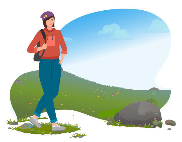 穿着运动服戴着帽子背着背包的女孩图片下载