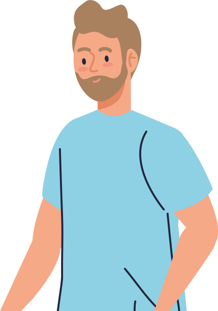 白人背景上的年轻人图片下载