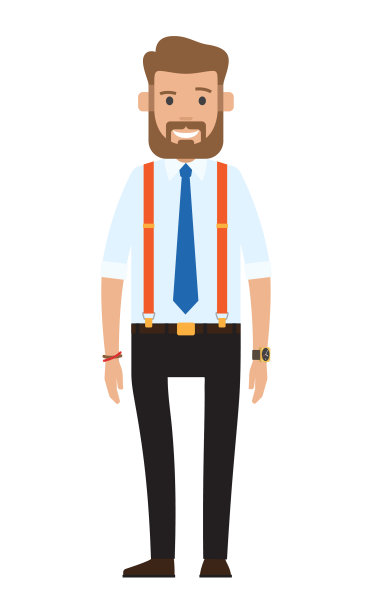 卡通一个英俊的有胡子的年轻人图片下载