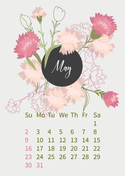 花日历2021与花束鲜花图片下载