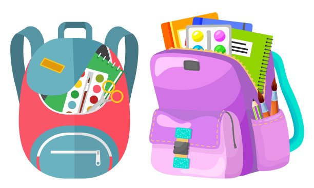 彩色学校背包回学校图片下载