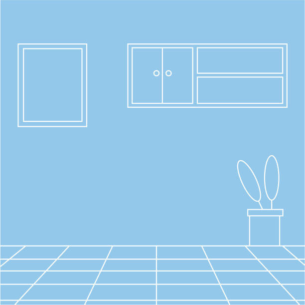 架子挂在墙上的房子场景图片下载