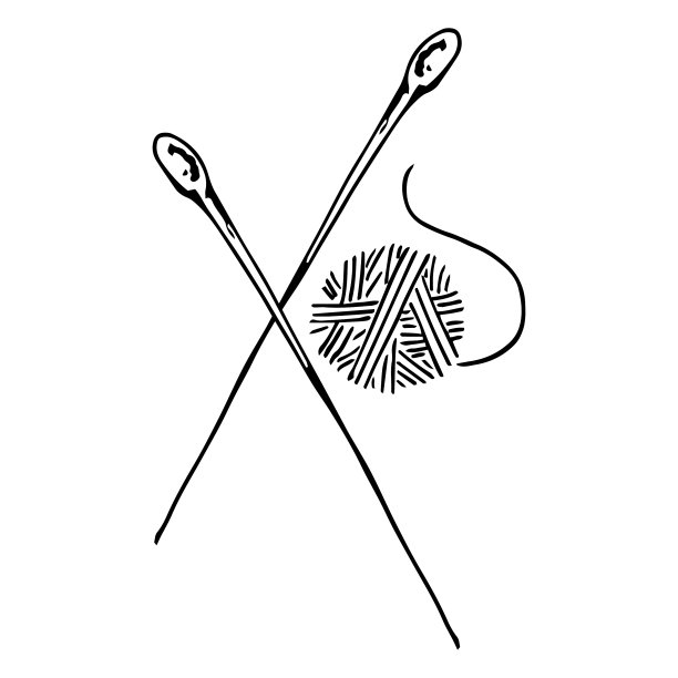 手工制作的带有针织针的球线图片下载