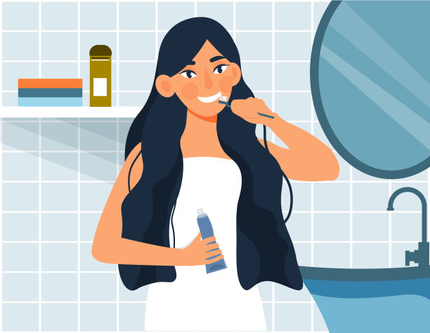 女人刷牙图片下载