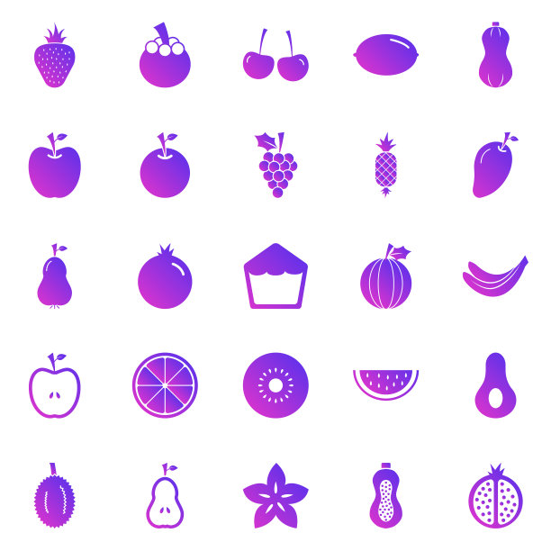 水果渐变图标上的白色背景图片下载