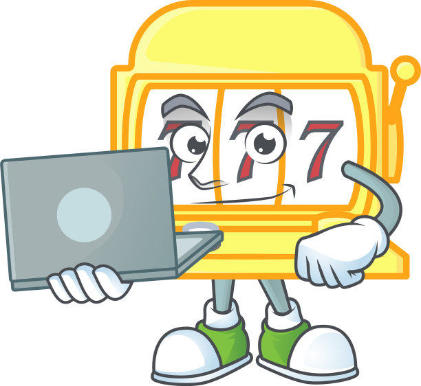 一个聪明的金色老虎机吉祥物图标工作图片下载