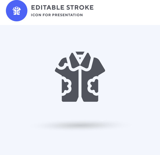 夏威夷衬衫图标填充平面标志图片下载