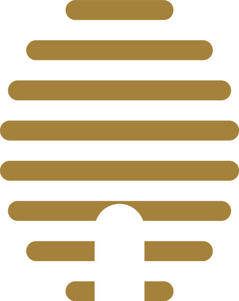 蜂巢标志叶子蜂蜜标志设计概念图片下载